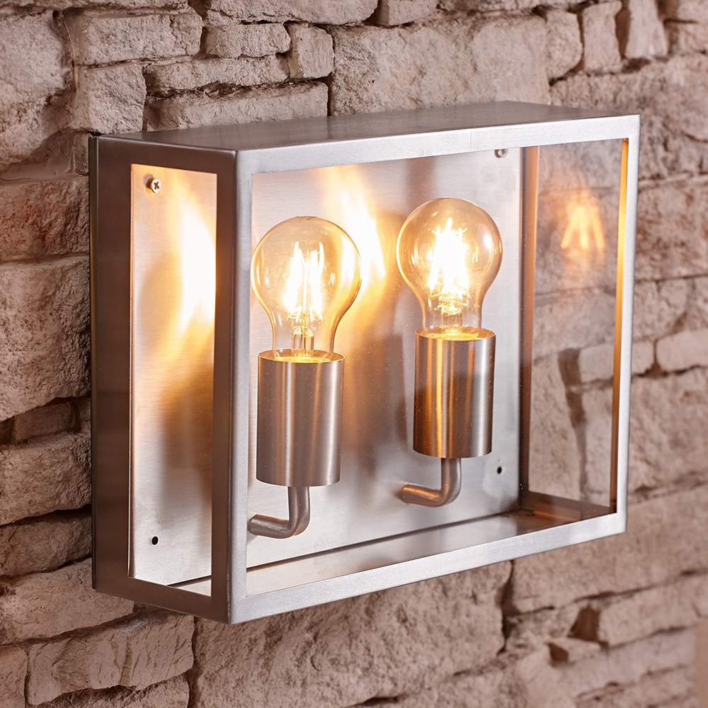 Biard Valbo Stainless Steel Twin Wall Light - Biard Valbo Stainless Steel Outdoor Twin Light